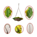Maxbell Outdoor Hanging Bird Feeder Leaf Decor Bird Food Tray for Yard Lawn Backyard 25.5x17.5x37cm green