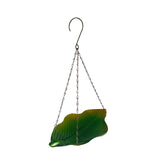 Maxbell Outdoor Hanging Bird Feeder Leaf Decor Bird Food Tray for Yard Lawn Backyard 25.5x17.5x37cm green
