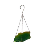 Maxbell Outdoor Hanging Bird Feeder Leaf Decor Bird Food Tray for Yard Lawn Backyard 25.5x17.5x37cm green