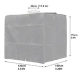 Maxbell Maxbell IBC Water Tank Cover 1000L Rainproof Container Cover for Rain Barrel Outdoor Silver