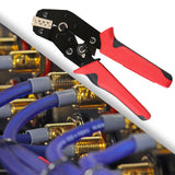 Maxbell Maxbell Ratcheting Wire Crimper 0.08-1.0mm2 Heavy Duty Professional Ergonomic Handle Red Black Handle