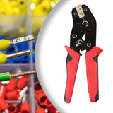 Maxbell Maxbell Ratcheting Wire Crimper 0.08-1.0mm2 Heavy Duty Professional Ergonomic Handle Red Black Handle