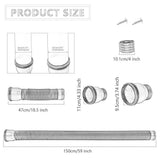 Maxbell 2xRain Gutter Downspout Extension 18.5-59inch Diverter for Rainwater Drainage