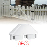 Maxbell 8Pcs Picket Fence Caps PVC Protection Fence Parts for Garden Fencing Outdoor