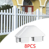 Maxbell 8Pcs Picket Fence Caps PVC Protection Fence Parts for Garden Fencing Outdoor