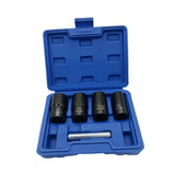 Maxbell 5Pcs Impact Twist Socket Tool Kit Portable Professional with Nut Removal Bar Blue Box