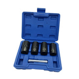 Maxbell 5Pcs Impact Twist Socket Tool Kit Portable Professional with Nut Removal Bar Blue Box