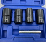 Maxbell 5Pcs Impact Twist Socket Tool Kit Portable Professional with Nut Removal Bar Blue Box