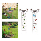 Maxbell Maxbell Bird Bath with Garden Trellis Outdoor Height 100cm for Patio, Lawn Versatile Hummingbird