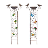 Maxbell Maxbell Bird Bath with Garden Trellis Outdoor Height 100cm for Patio, Lawn Versatile Hummingbird