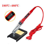 Maxbell Soldering Iron Set US Adapter Multipurpose 80W for Carving Welding Repairing Red