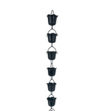 Maxbell Flower Shape Metal Rain Chains Bell 100cm Outside Versatile Stylish for Heavy Rain