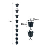 Maxbell Flower Shape Metal Rain Chains Bell 100cm Outside Versatile Stylish for Heavy Rain