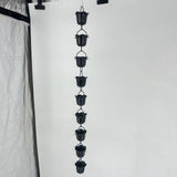 Maxbell Flower Shape Metal Rain Chains Bell 100cm Outside Versatile Stylish for Heavy Rain