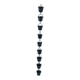 Maxbell Flower Shape Metal Rain Chains Bell 100cm Outside Versatile Stylish for Heavy Rain
