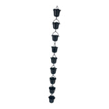 Maxbell Flower Shape Metal Rain Chains Bell 100cm Outside Versatile Stylish for Heavy Rain