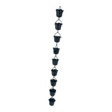 Maxbell Flower Shape Metal Rain Chains Bell 100cm Outside Versatile Stylish for Heavy Rain