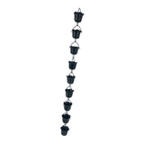 Maxbell Flower Shape Metal Rain Chains Bell 100cm Outside Versatile Stylish for Heavy Rain