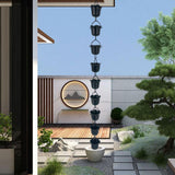 Maxbell Flower Shape Metal Rain Chains Bell 100cm Outside Versatile Stylish for Heavy Rain