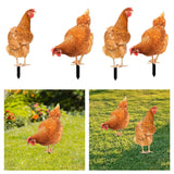 Maxbell Chicken Animal Statue Stake Lifelike for Courtyard Swimming Pool Front Porch 30cmx13cm