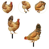 Maxbell Hen Shape Garden Stakes Decoration Acrylic Figurine for Garden Porch Pathway Style A and B