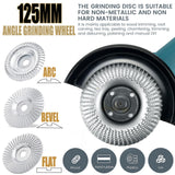 Maxbell 3x Wood Carving Disc Set Angle Grinder Polishing Home Grinding Wheel Shaping Inner Dia 12.5cm