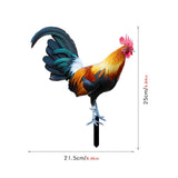 Maxbell Rooster Garden Stake Yard Sign Realistic Yard Art for Lawn Pathway Courtyard 21.5cmx25cm
