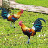 Maxbell Rooster Garden Stake Yard Sign Realistic Yard Art for Lawn Pathway Courtyard 21.5cmx25cm