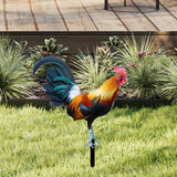 Maxbell Rooster Garden Stake Yard Sign Realistic Yard Art for Lawn Pathway Courtyard 21.5cmx25cm
