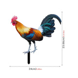 Maxbell Rooster Garden Stake Yard Sign Realistic Yard Art for Lawn Pathway Courtyard 24cmx23.66cm
