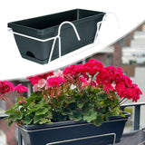 Maxbell Hanging Flower Pot Garden Plant Holder Box Plant Pot Railing Balcony Planter Dark Green