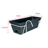 Maxbell Hanging Flower Pot Garden Plant Holder Box Plant Pot Railing Balcony Planter Dark Green
