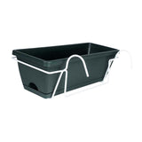 Maxbell Hanging Flower Pot Garden Plant Holder Box Plant Pot Railing Balcony Planter Dark Green