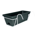Maxbell Hanging Flower Pot Garden Plant Holder Box Plant Pot Railing Balcony Planter Dark Green