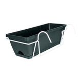 Maxbell Hanging Flower Pot Garden Plant Holder Box Plant Pot Railing Balcony Planter Dark Green