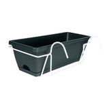 Maxbell Hanging Flower Pot Garden Plant Holder Box Plant Pot Railing Balcony Planter Dark Green