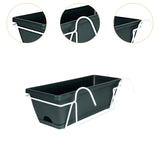 Maxbell Hanging Flower Pot Garden Plant Holder Box Plant Pot Railing Balcony Planter Dark Green
