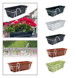 Maxbell Hanging Flower Pot Garden Plant Holder Box Plant Pot Railing Balcony Planter Dark Green