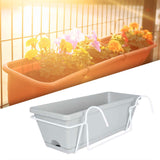 Maxbell Hanging Flower Pot Garden Plant Holder Box Plant Pot Railing Balcony Planter Light Gray