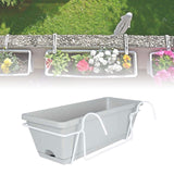 Maxbell Hanging Flower Pot Garden Plant Holder Box Plant Pot Railing Balcony Planter Light Gray