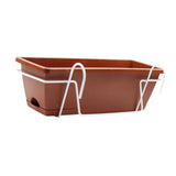 Maxbell Hanging Flower Pot Garden Plant Holder Box Plant Pot Railing Balcony Planter Red