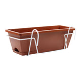 Maxbell Hanging Flower Pot Garden Plant Holder Box Plant Pot Railing Balcony Planter Red