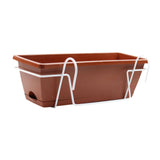 Maxbell Hanging Flower Pot Garden Plant Holder Box Plant Pot Railing Balcony Planter Red