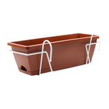 Maxbell Hanging Flower Pot Garden Plant Holder Box Plant Pot Railing Balcony Planter Red