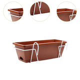 Maxbell Hanging Flower Pot Garden Plant Holder Box Plant Pot Railing Balcony Planter Red