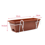 Maxbell Hanging Flower Pot Garden Plant Holder Box Plant Pot Railing Balcony Planter Red