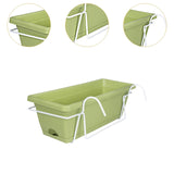 Maxbell Hanging Flower Pot Garden Plant Holder Box Plant Pot Railing Balcony Planter Light Green