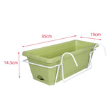 Maxbell Hanging Flower Pot Garden Plant Holder Box Plant Pot Railing Balcony Planter Light Green