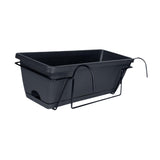 Maxbell Balcony Planter with Tray and Rack Multipurpose Lightweight Plant Pot Holder Dark Gray