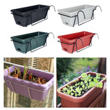 Maxbell Balcony Planter with Tray and Rack Multipurpose Lightweight Plant Pot Holder Dark Gray